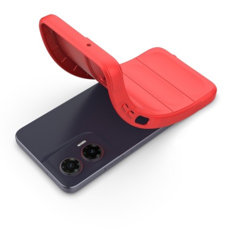 Силиконовый чехол Magic Flannel для Motorola Moto G35 5G Global - винно-красный