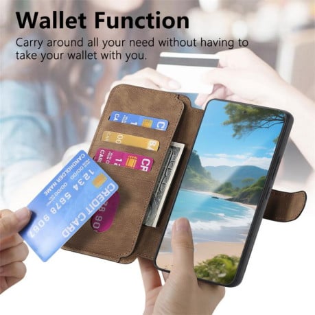 Чохол-книжка CaseNeo MagSafe RFID Anti-theft Retro Leather на OPPO Reno15 Pro 5G Global — коричневий