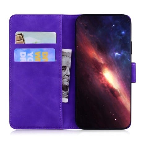 Чехол-книжка Tiger Embossing для Motorola Edge 50 Ultra - фиолетовый