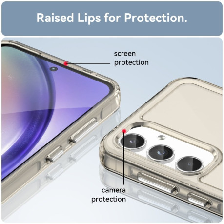 Противоударный чехол Candy Series для Samsung Galaxy A55 5G - прозрачно-серый
