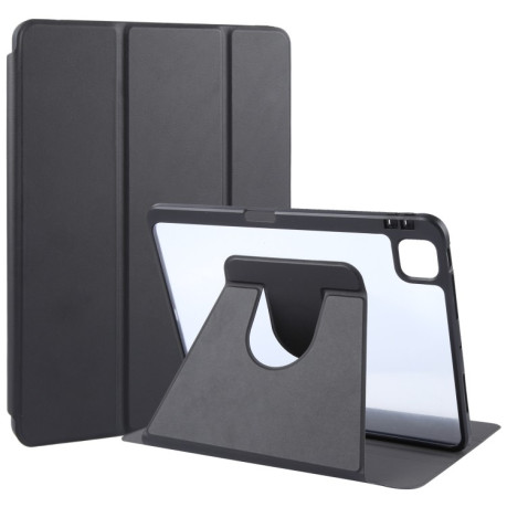 Чехол-книжка GEBEI Acrylic TPU 3-folding Rotating Smart Tablet Leather для iPad Pro 13 2024 - черный