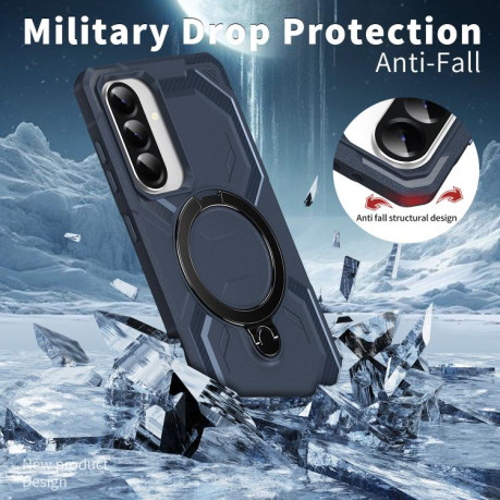 Протиударний чохол Frosted MagSafe Holder для Samsung Galaxy A56 5G - синій
