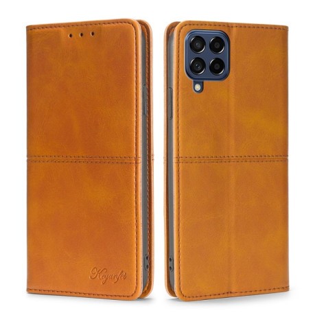 Чохол-книжка Cow Texture Magnetic для Samsung Galaxy M53 5G - світло-коричневий
