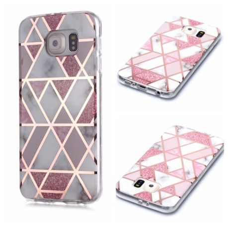 Чехол Plating Marble Pattern для Samsung Galaxy S6 - розовый
