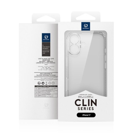 Противоударный чехол DUX DUCIS Clin Series для iPhone 17 - прозрачный