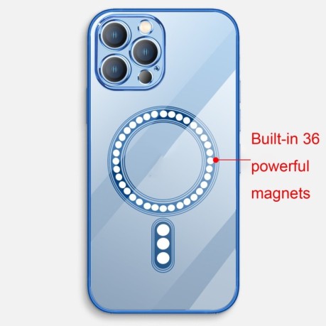 Противоударный чехол Classic Electroplating (Magsafe) для iPhone 11 - серебристый