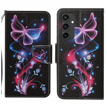 Чохол-книжка Colored Drawing Pattern для Samsung Galaxy S24 FE 5G - Butterfly