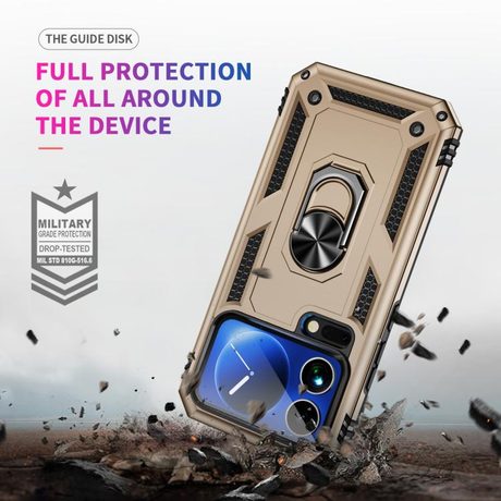 Чехол HMC с поворотным 360 держателем для Xiaomi 17 Pro — золотой