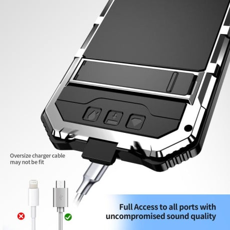 Противоударный чехол R-JUST Life Waterproof для iPhone 16e - серебристый