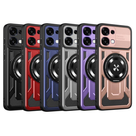 Противоударный чехол Armor Rotating Holder MagSafe на OPPO A6 Pro Global — синий