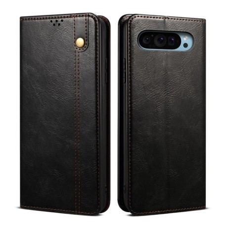Чехол-книжка Simple Wax Crazy Horse для Google Pixel 9 / 9 Pro - черный