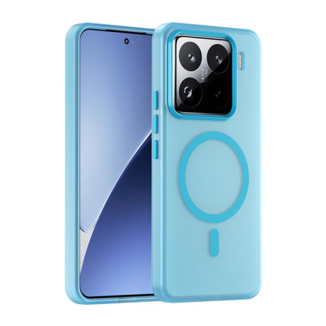 Протиударний чохол MagSafe Frosted Translucent TPU + PC для Xiaomi 15 Pro - синій