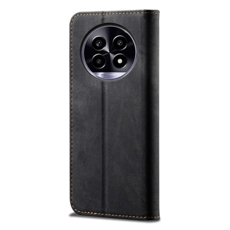 Чехол книжка Denim Texture Casual Style на Realme 13 Pro 5G Global - черный
