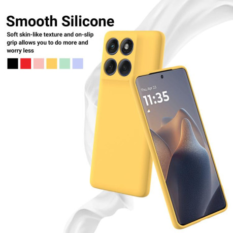 Силиконовый чехол Solid Color Liquid Silicone на Motorola Edge 60 Pro+ - желтый