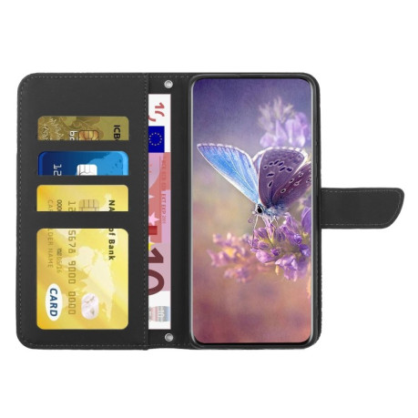 Чехол-книжка Skin Feel Butterfly Embossed для Xiaomi Poco M5 4G/5G/M4 5G - черный