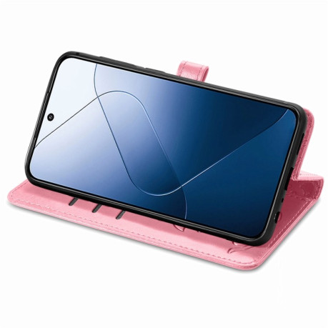 Чохол-книжка Cat and Dog для Xiaomi 14 Pro - рожевий