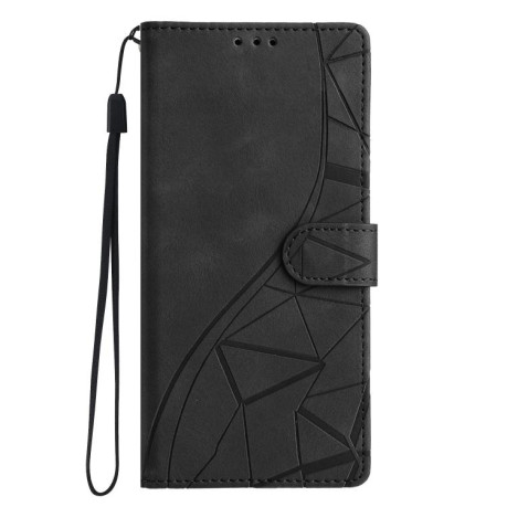 Чехол-книжка Triangles Embossed Leather для Motorola Edge 60 - черный