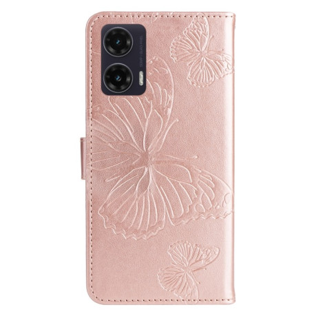 Чехол-книжка Embossed Butterfly для Motorola Moto G35 - золото