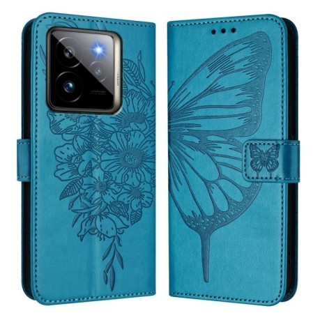 Чехол-книжка Embossed Butterfly для Realme GT7 Pro 5G - синий