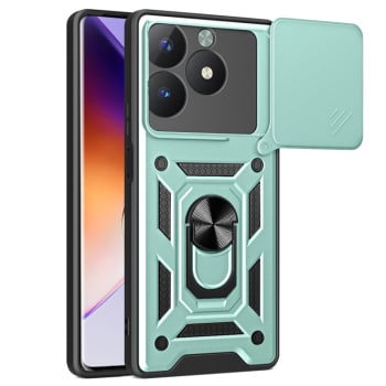 Противоударный чехол Camera Sliding для Realme C61 / C63 - зеленый