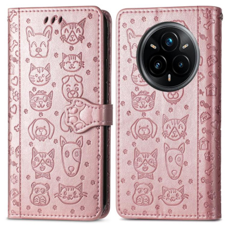 Чехол-книжка Cat and Dog для Realme 14 Pro+ - золото