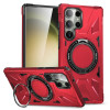 Противоударный чехол HTM MagSafe Magnetic Shockproof Phone Case with Ring Holder для Samsung Galaxy S24+ 5G - красный