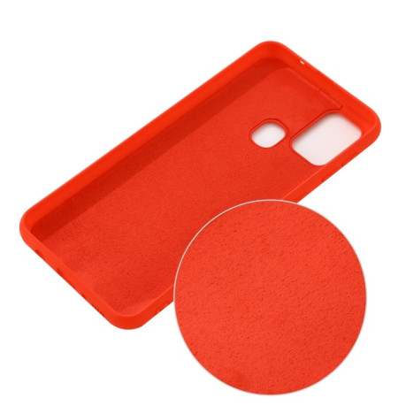Чехол Solid Color Liquid Silicone на Samsung Galaxy A21s - красный