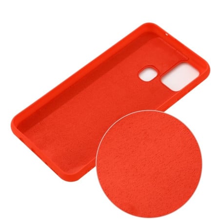 Чехол Solid Color Liquid Silicone на Samsung Galaxy M51 - красный