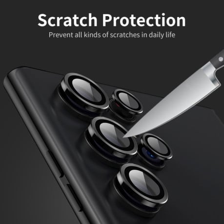 Захисне скло на камеру ENKAY Aluminium для Samsung Galaxy S23 Ultra 5G - чорне