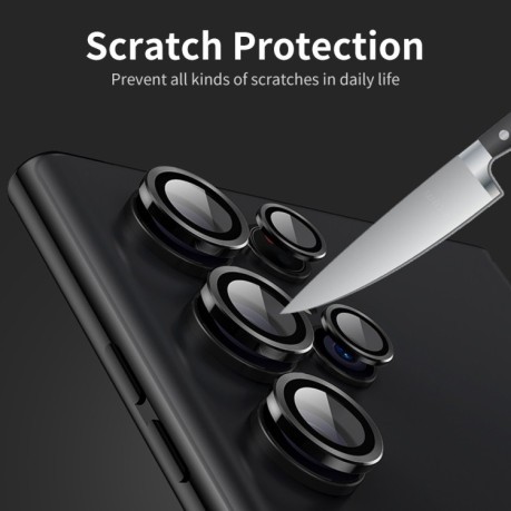 Защитное стекло на камеру ENKAY Aluminium для Samsung Galaxy S23 Ultra 5G - серебристое