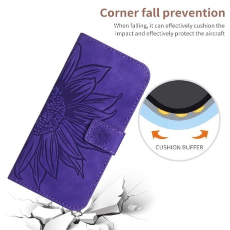 Чехол-книжка Skin Feel Sun Flower для Realme 12 5G Global - фиолетовый
