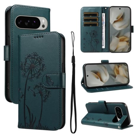 Чехол-книжка с тиснением Dandelion и магнитным хлястиком на Google Pixel 10 Pro XL 5G Global - синий