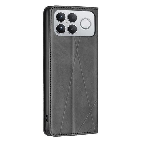 Чехол-книжка Rhombus Texture на Xiaomi Redmi K90 Pro Max/Poco F8 Ultra — чёрный