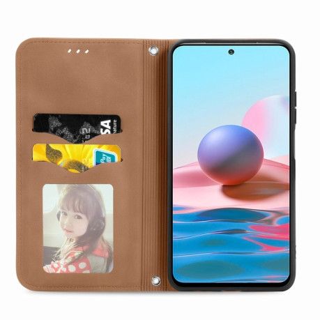 Чехол-книжка Retro Skin Feel Business Magnetic на Xiaomi Redmi Note 10/10s/Poco M5s - коричневый
