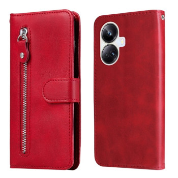 Чехол-книжка Fashion Calf Texture для Realme 10 Pro+ 5G - красный