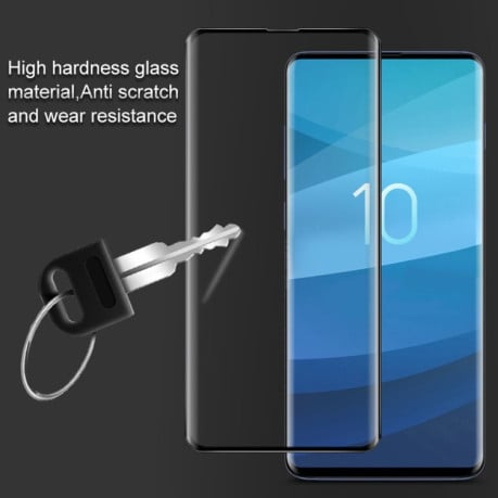 Защитное стекло IMAK 9H 3D Curved Surface на Samsung Galaxy S10, Support Fingerprint Unlocking- черное