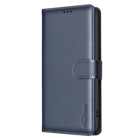 Чехол-книжка Litchi Texture RFID Anti-theft Leather на OPPO Reno14 F 5G - синий