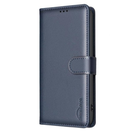 Чехол-книжка Litchi Texture RFID Anti-theft Leather для Xiaomi Redmi Note 14 4G - синий