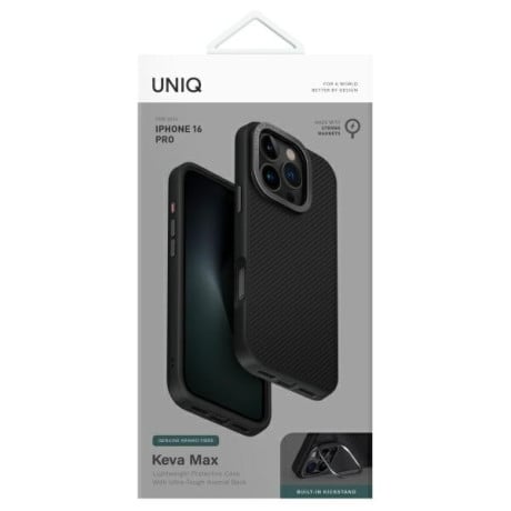 Оригінальний чохол UNIQ Keva Max Magclick для iPhone 16 Pro - Black