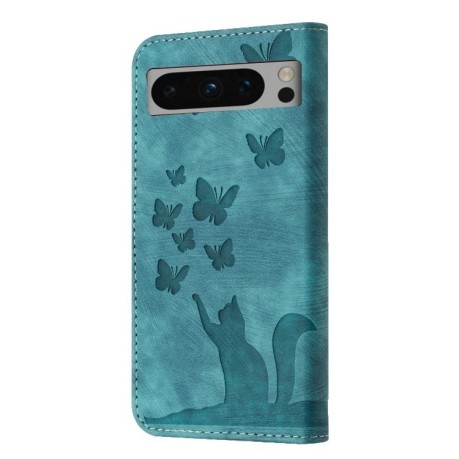 Чохол-книжка Cat Embossing Pattern на Google Pixel 8 Pro - блакитний
