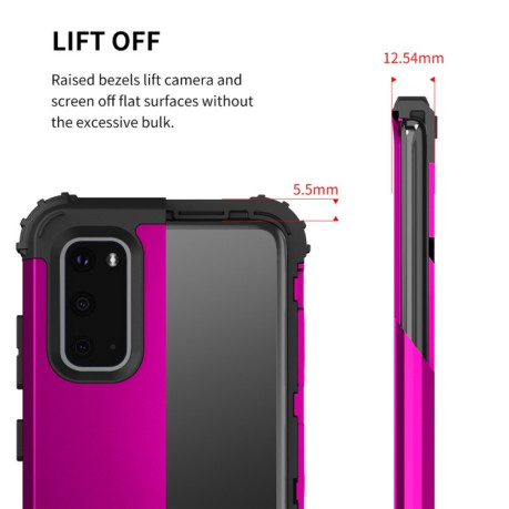 Противоударный чехол Three-piece Anti-drop на  Samsung Galaxy S20 - фиолетовый