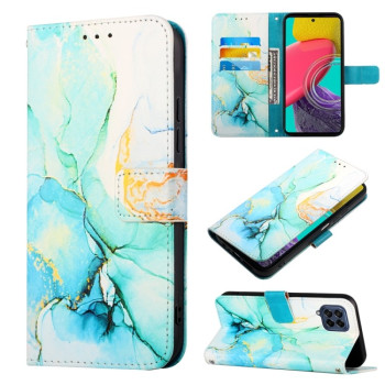 Чехол-книжка PT003 Marble Pattern для Samsung Galaxy M53 5G - зеленый
