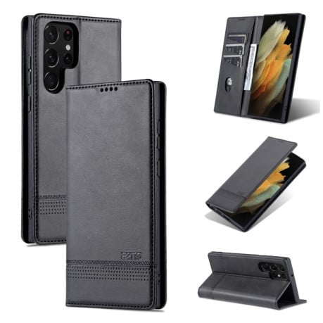 Чехол-книжка AZNS Magnetic Calf на Samsung Galaxy S22 Ultra 5G - черный