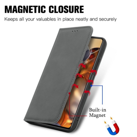 Чехол-книжка Retro Skin Feel Business Magnetic на Xiaomi Mi 11T / 11T Pro - серый
