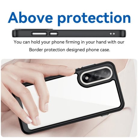 Чехол Colorful Acrylic Series с цветним бампером на OnePlus Nord 5 5G - черный