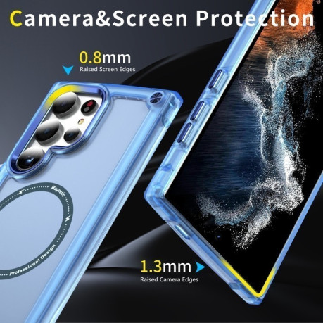 Протиударний чохол Skin Feel TPU + PC MagSafe Magnetic для Samsung Galaxy S25 Ultra 5G - синій