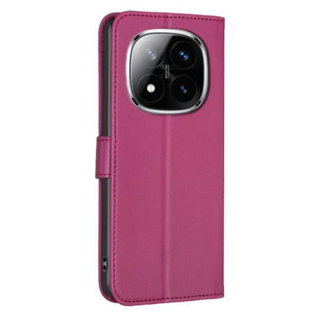 Чохол-книжка Four-leaf Clasp Embossed на Redmi Note 14 Pro 4G - пурпурно-червоний