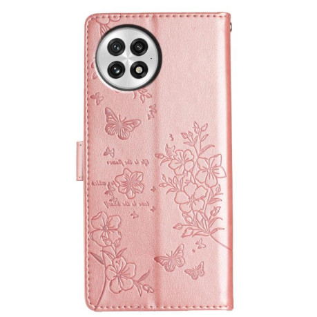 Чохол-книжка Butterflies and Flowers Leather для OnePlus 13 - золото