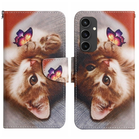 Чохол-книжка Colored Drawing Pattern для Samsung Galaxy S24 FE 5G - Cat