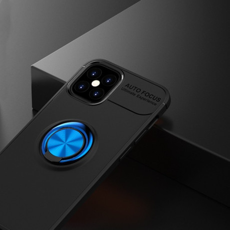 Ударозащитный чехол Metal Ring Holder 360 Degree Rotating на iPhone 12 Mini - черно-синий